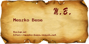 Meszko Bese névjegykártya